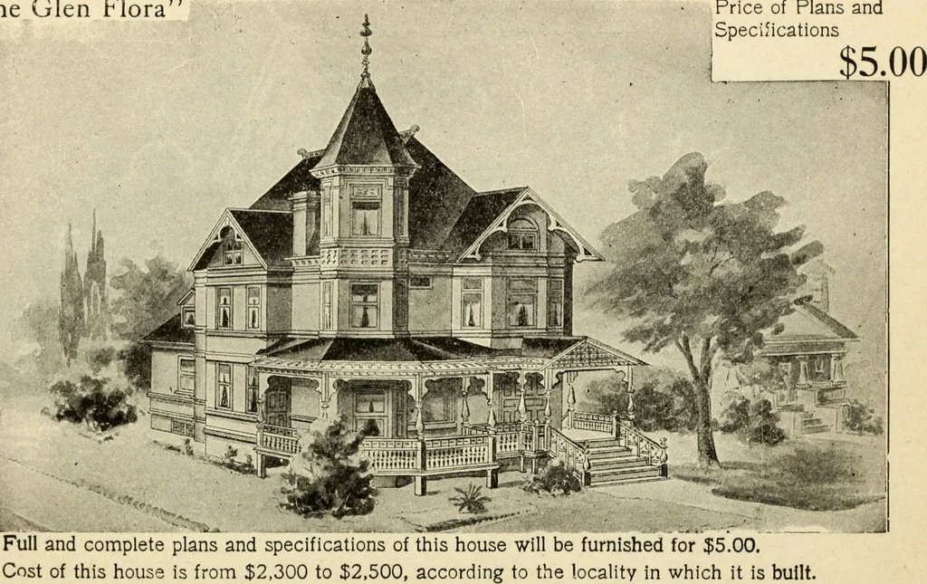 An illustration from Hodgson's low cost American homes; perspective views and floor plans of one hundred low and medium priced houses, 1905, leaf 29