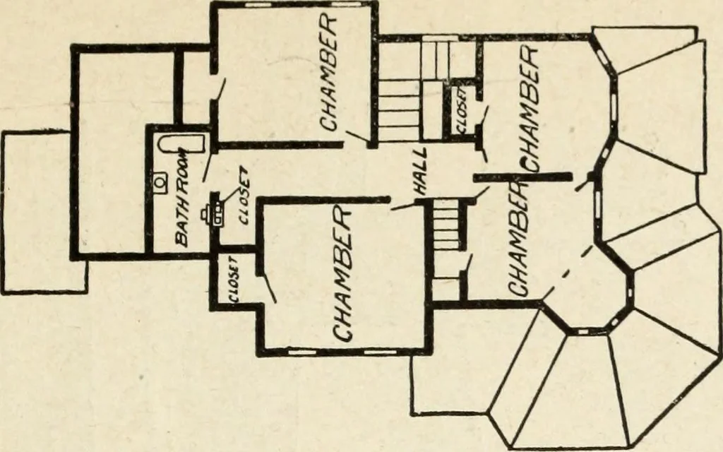 An illustration from Hodgson's low cost American homes; perspective views and floor plans of one hundred low and medium priced houses, 1905, leaf 30