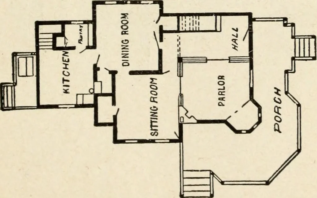 An illustration from Hodgson's low cost American homes; perspective views and floor plans of one hundred low and medium priced houses, 1905, leaf 30