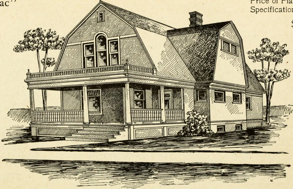 An illustration from Hodgson's low cost American homes; perspective views and floor plans of one hundred low and medium priced houses, 1905, leaf 31