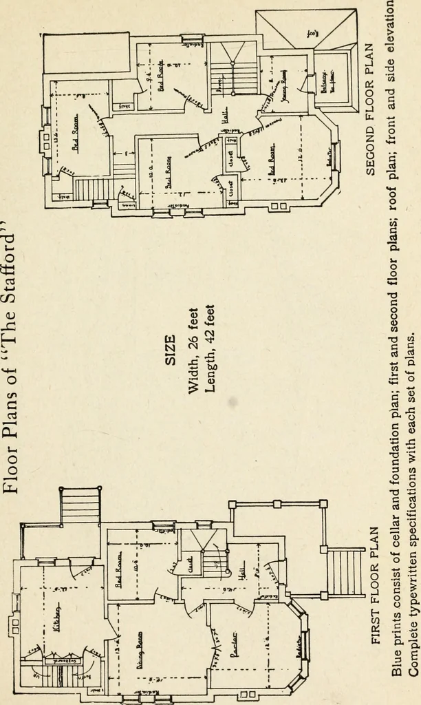 An illustration from Hodgson's low cost American homes; perspective views and floor plans of one hundred low and medium priced houses, 1905, leaf 40