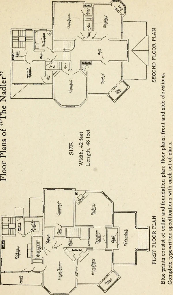 An illustration from Hodgson's low cost American homes; perspective views and floor plans of one hundred low and medium priced houses, 1905, leaf 44