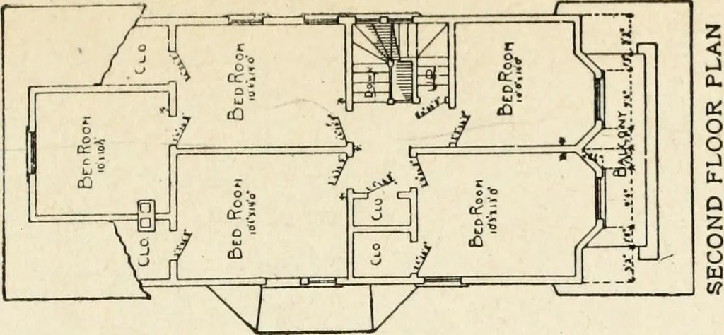An illustration from Hodgson's low cost American homes; perspective views and floor plans of one hundred low and medium priced houses, 1905, leaf 48