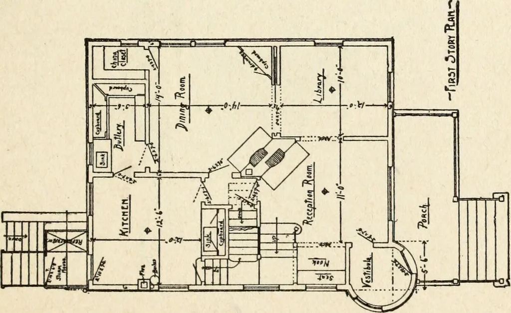 An illustration from Hodgson's low cost American homes; perspective views and floor plans of one hundred low and medium priced houses, 1905, leaf 50