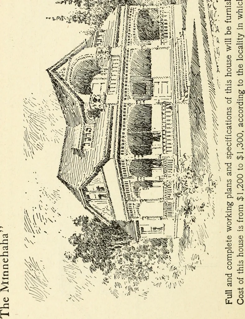 An illustration from Hodgson's low cost American homes; perspective views and floor plans of one hundred low and medium priced houses, 1905, leaf 55