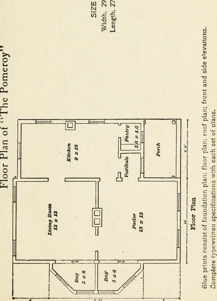 An illustration from Hodgson's low cost American homes; perspective views and floor plans of one hundred low and medium priced houses, 1905, leaf 60