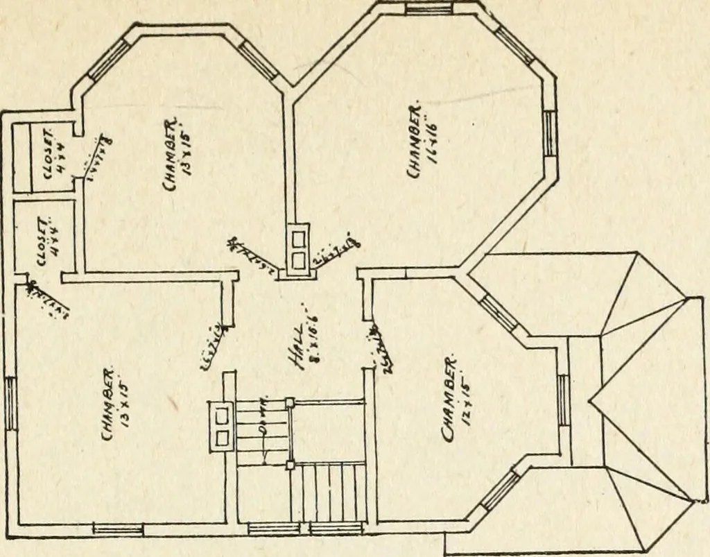 An illustration from Hodgson's low cost American homes; perspective views and floor plans of one hundred low and medium priced houses, 1905, leaf 62
