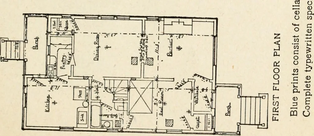 An illustration from Hodgson's low cost American homes; perspective views and floor plans of one hundred low and medium priced houses, 1905, leaf 70