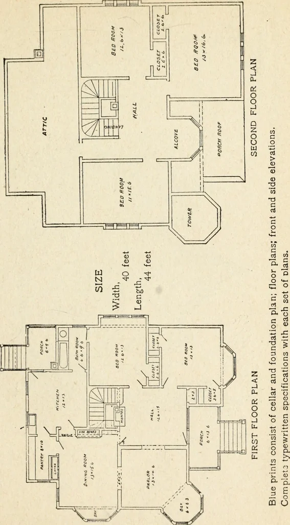 An illustration from Hodgson's low cost American homes; perspective views and floor plans of one hundred low and medium priced houses, 1905, leaf 72