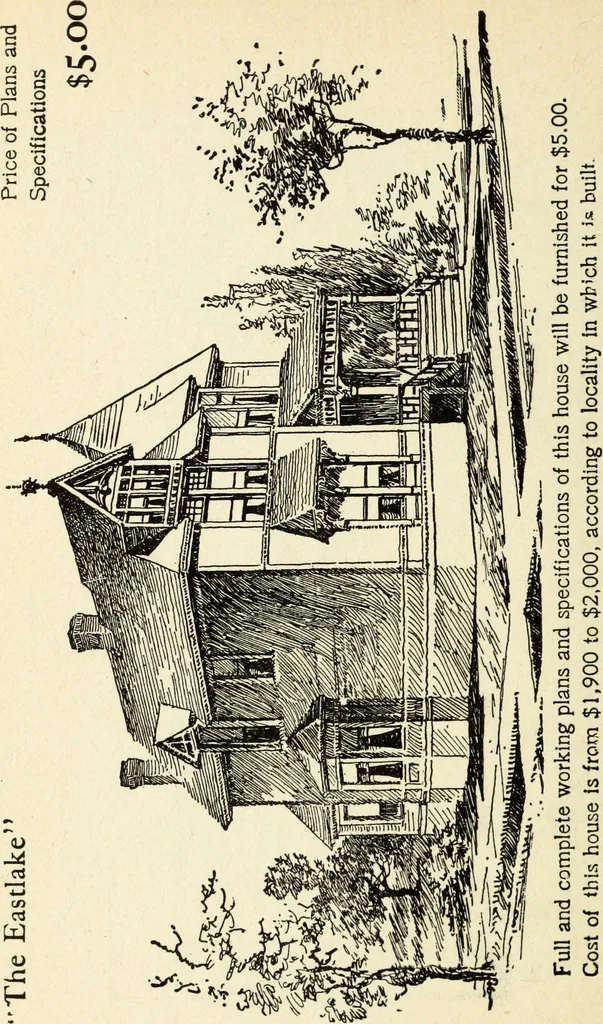 An illustration from Hodgson's low cost American homes; perspective views and floor plans of one hundred low and medium priced houses, 1905, leaf 81