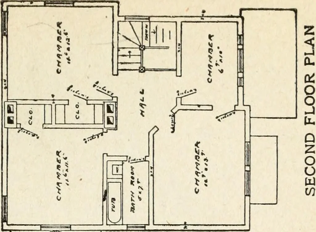 An illustration from Hodgson's low cost American homes; perspective views and floor plans of one hundred low and medium priced houses, 1905, leaf 82
