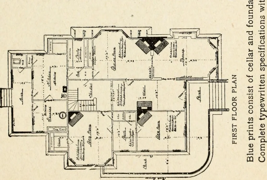 An illustration from Hodgson's low cost American homes; perspective views and floor plans of one hundred low and medium priced houses, 1905, leaf 84