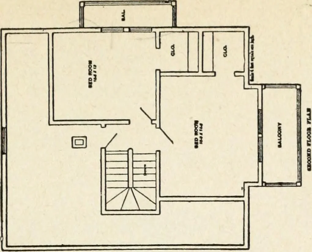 An illustration from Hodgson's low cost American homes; perspective views and floor plans of one hundred low and medium priced houses, 1905, leaf 90