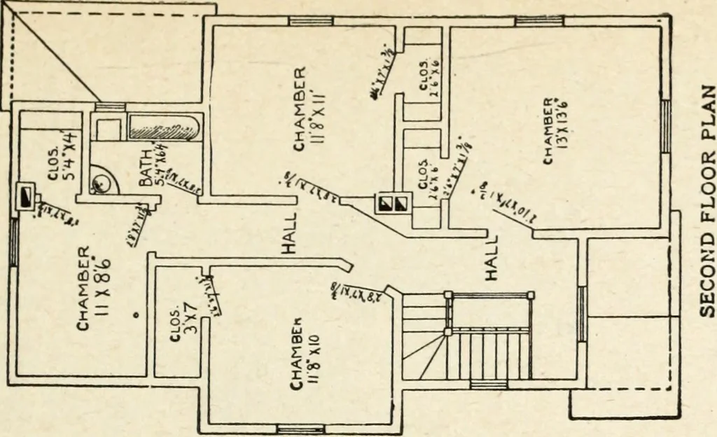An illustration from Hodgson's low cost American homes; perspective views and floor plans of one hundred low and medium priced houses, 1905, leaf 98