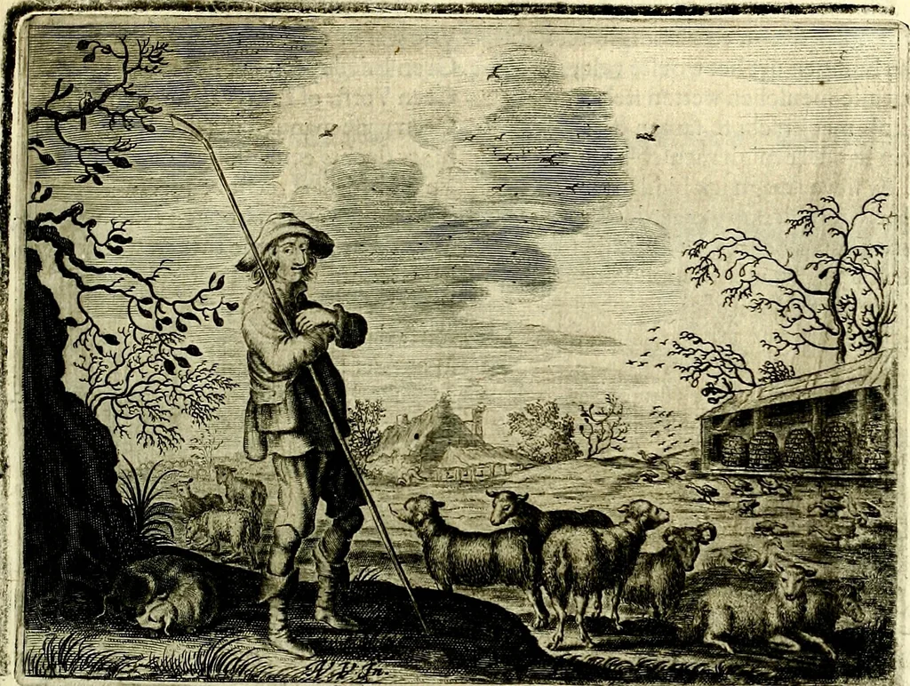 An illustration from Hof-gedachten, dat is, invallen, by gelegentheyt oft op't gesichte van boomen, planten, bloemen, kruyden, en diergelijcke aerdt-gewassen, verweckt, in't Buyten-leven, 1655, leaf 28