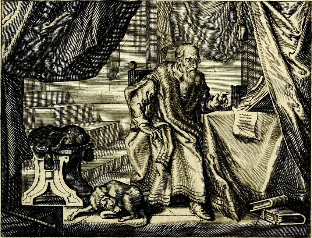 An illustration from Hof-gedachten, dat is, invallen, by gelegentheyt oft op't gesichte van boomen, planten, bloemen, kruyden, en diergelijcke aerdt-gewassen, verweckt, in't Buyten-leven, 1655, leaf 96