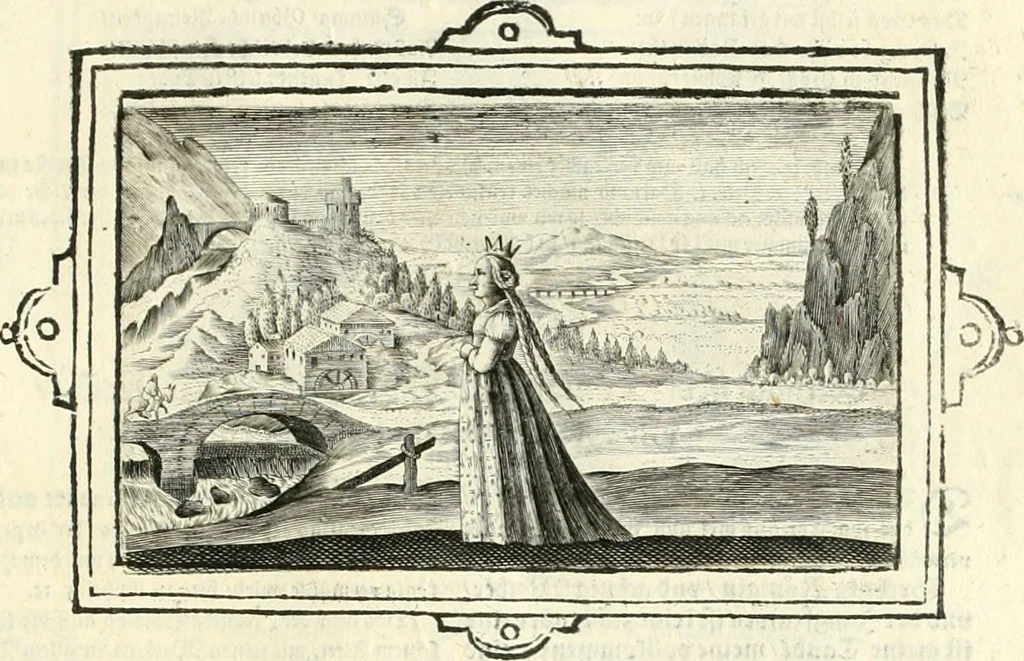 An illustration from Hohe geistreiche Lehren vnd Erklärungen vber die fürnembsten Sprüche dess Hohen Lieds Salomonis von der Liebhabenden Seele : das ist, der Christlichen Kirchen vnd jhrem Gemahl Jesu Christo, 1622, leaf 102