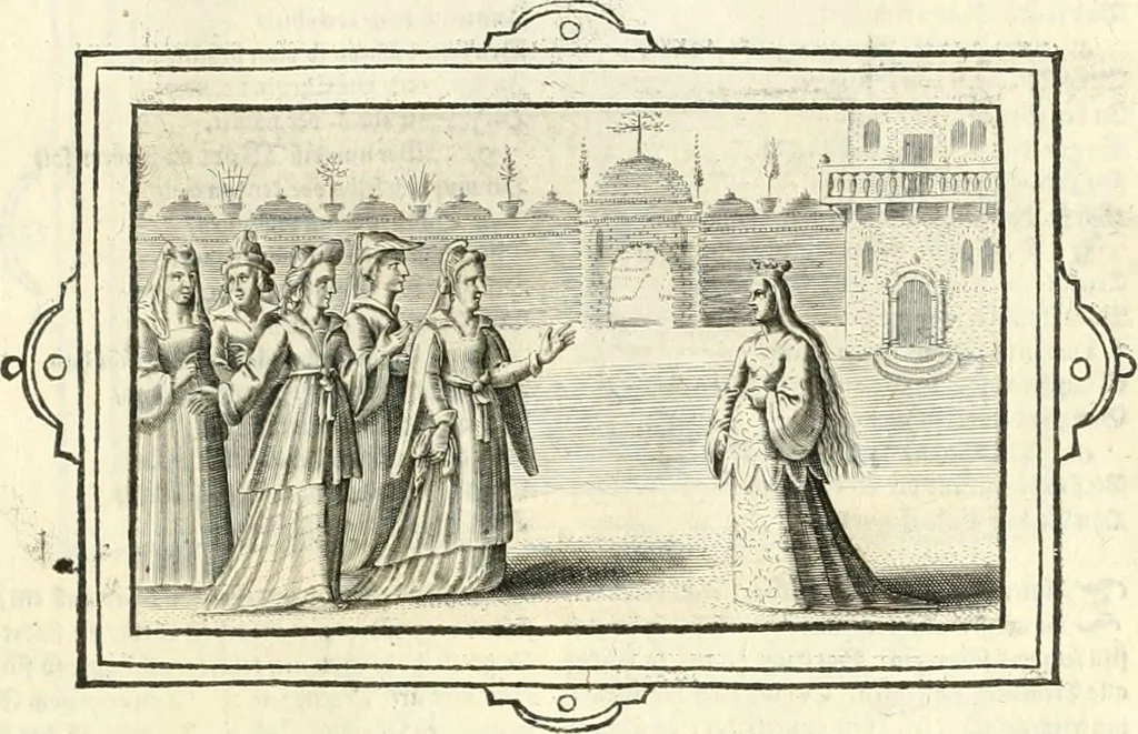 An illustration from Hohe geistreiche Lehren vnd Erklärungen vber die fürnembsten Sprüche dess Hohen Lieds Salomonis von der Liebhabenden Seele : das ist, der Christlichen Kirchen vnd jhrem Gemahl Jesu Christo, 1622, leaf 126