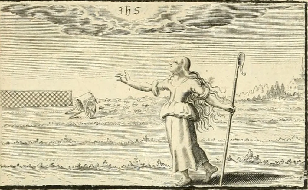 An illustration from Hohe geistreiche Lehren vnd Erklärungen vber die fürnembsten Sprüche dess Hohen Lieds Salomonis von der Liebhabenden Seele : das ist, der Christlichen Kirchen vnd jhrem Gemahl Jesu Christo, 1622, leaf 22