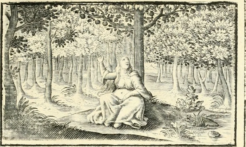 An illustration from Hohe geistreiche Lehren vnd Erklärungen vber die fürnembsten Sprüche dess Hohen Lieds Salomonis von der Liebhabenden Seele : das ist, der Christlichen Kirchen vnd jhrem Gemahl Jesu Christo, 1622, leaf 32