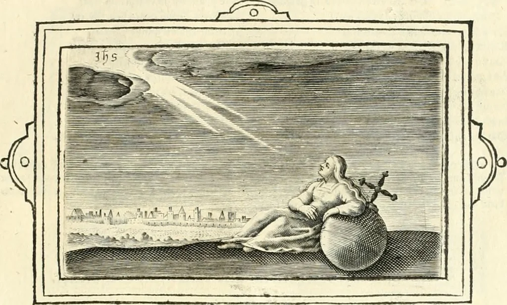 An illustration from Hohe geistreiche Lehren vnd Erklärungen vber die fürnembsten Sprüche dess Hohen Lieds Salomonis von der Liebhabenden Seele : das ist, der Christlichen Kirchen vnd jhrem Gemahl Jesu Christo, 1622, leaf 38