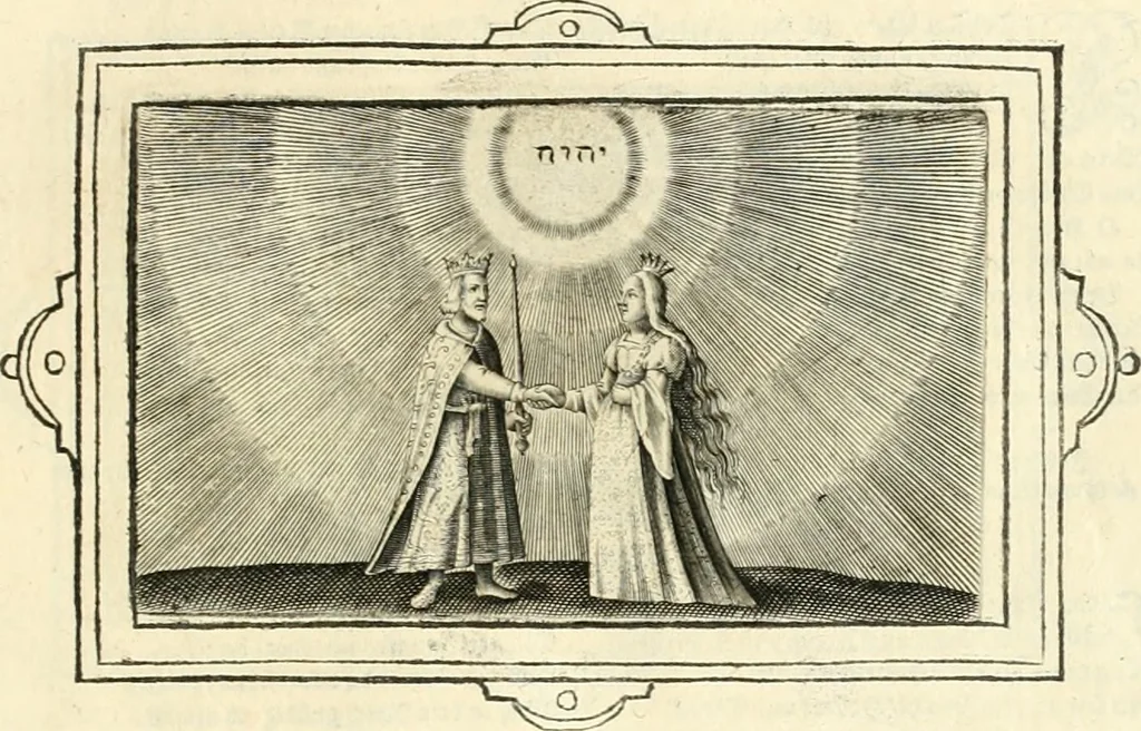 An illustration from Hohe geistreiche Lehren vnd Erklärungen vber die fürnembsten Sprüche dess Hohen Lieds Salomonis von der Liebhabenden Seele : das ist, der Christlichen Kirchen vnd jhrem Gemahl Jesu Christo, 1622, leaf 44