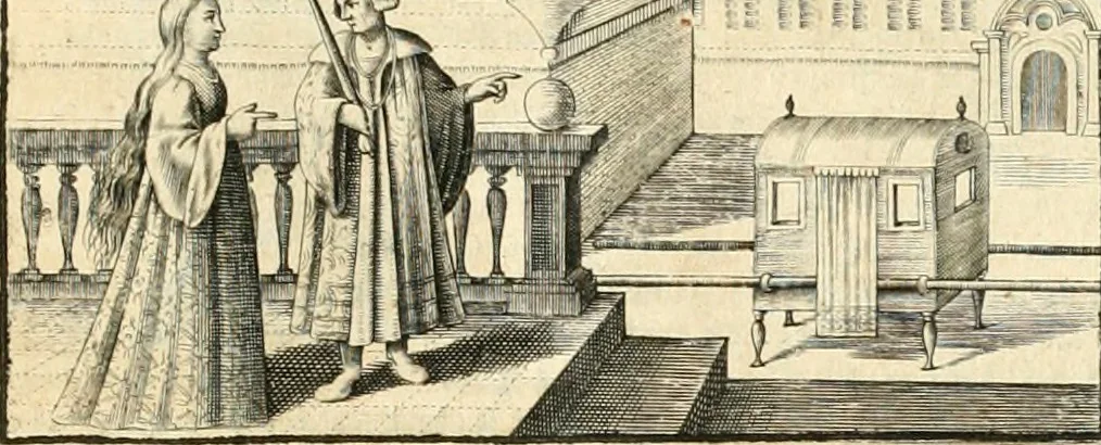 An illustration from Hohe geistreiche Lehren vnd Erklärungen vber die fürnembsten Sprüche dess Hohen Lieds Salomonis von der Liebhabenden Seele : das ist, der Christlichen Kirchen vnd jhrem Gemahl Jesu Christo, 1622, leaf 58