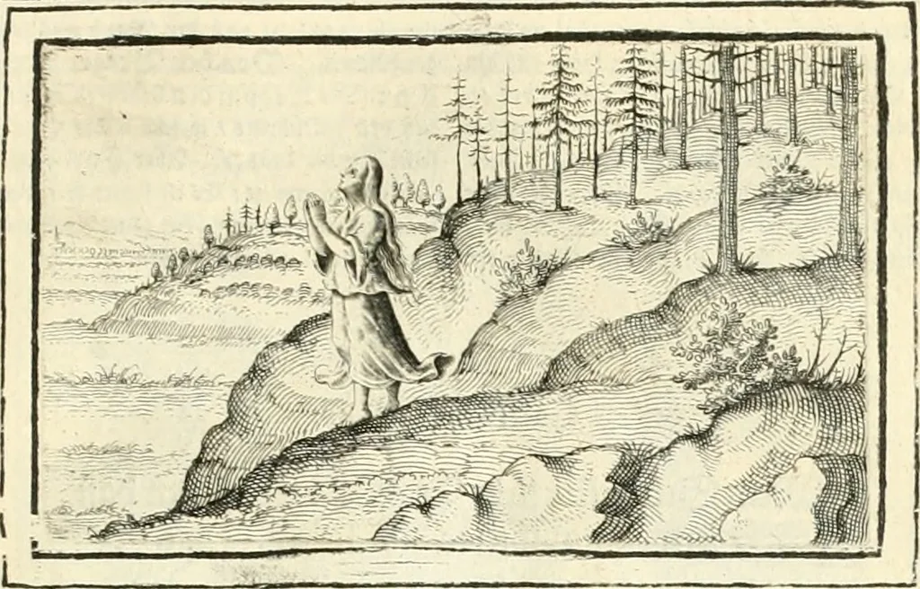 An illustration from Hohe geistreiche Lehren vnd Erklärungen vber die fürnembsten Sprüche dess Hohen Lieds Salomonis von der Liebhabenden Seele : das ist, der Christlichen Kirchen vnd jhrem Gemahl Jesu Christo, 1622, leaf 70