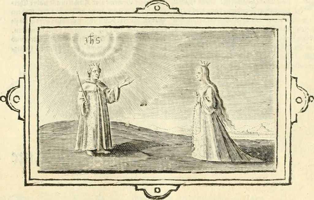 An illustration from Hohe geistreiche Lehren vnd Erklärungen vber die fürnembsten Sprüche dess Hohen Lieds Salomonis von der Liebhabenden Seele : das ist, der Christlichen Kirchen vnd jhrem Gemahl Jesu Christo, 1622, leaf 72