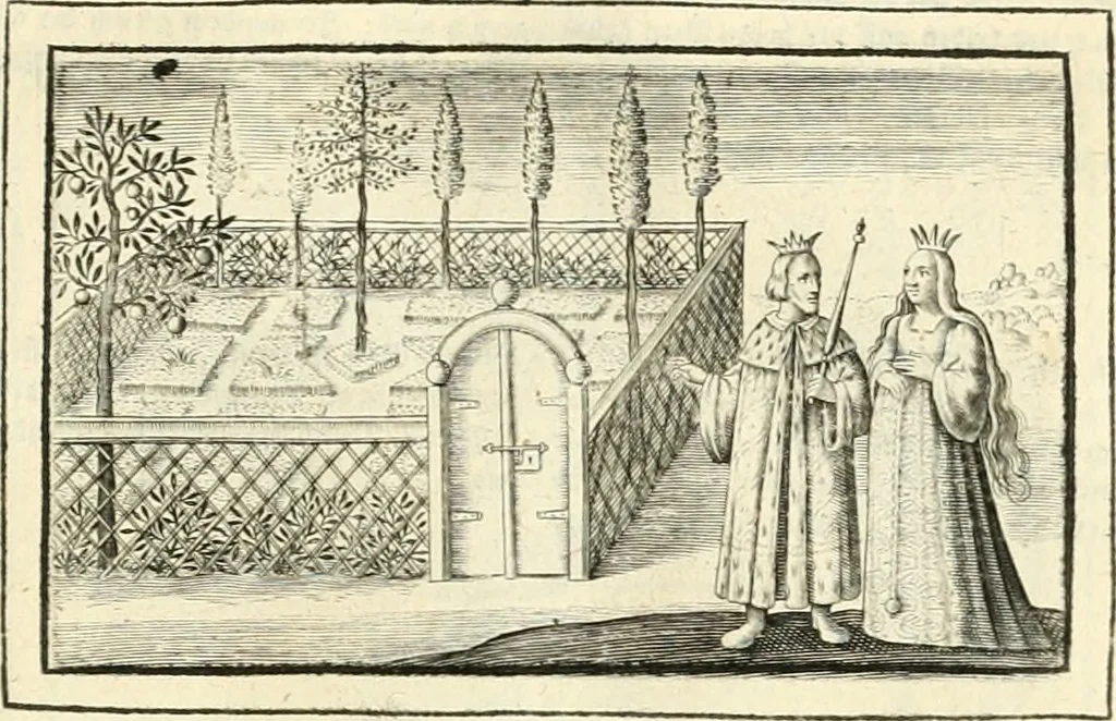 An illustration from Hohe geistreiche Lehren vnd Erklärungen vber die fürnembsten Sprüche dess Hohen Lieds Salomonis von der Liebhabenden Seele : das ist, der Christlichen Kirchen vnd jhrem Gemahl Jesu Christo, 1622, leaf 76