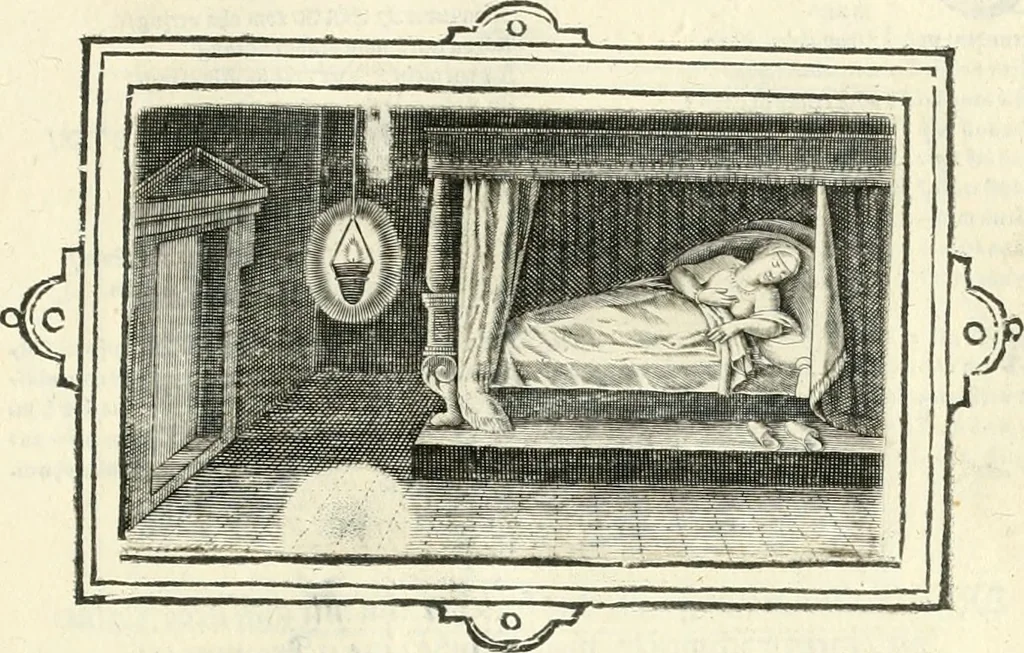An illustration from Hohe geistreiche Lehren vnd Erklärungen vber die fürnembsten Sprüche dess Hohen Lieds Salomonis von der Liebhabenden Seele : das ist, der Christlichen Kirchen vnd jhrem Gemahl Jesu Christo, 1622, leaf 86