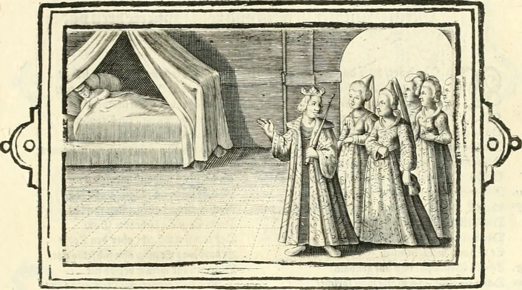An illustration from Hohe geistreiche Lehren vnd Erklärungen vber die fürnembsten Sprüche dess Hohen Lieds Salomonis von der Liebhabenden Seele : das ist, der Christlichen Kirchen vnd jhrem Gemahl Jesu Christo, 1622, leaf 94