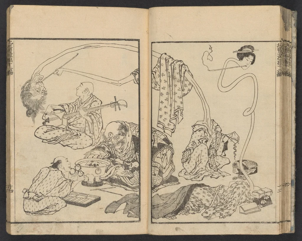 An illustration from Hokusai manga, 1600, leaf 15