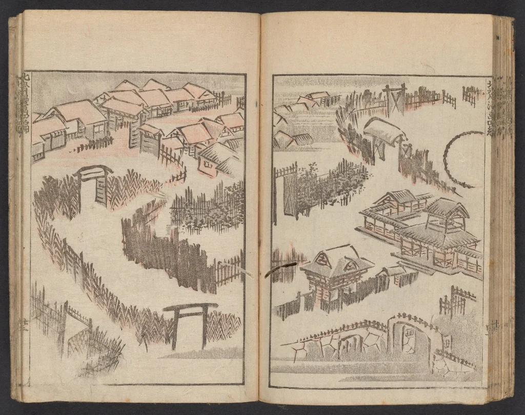 An illustration from Hokusai manga, 1600, leaf 24