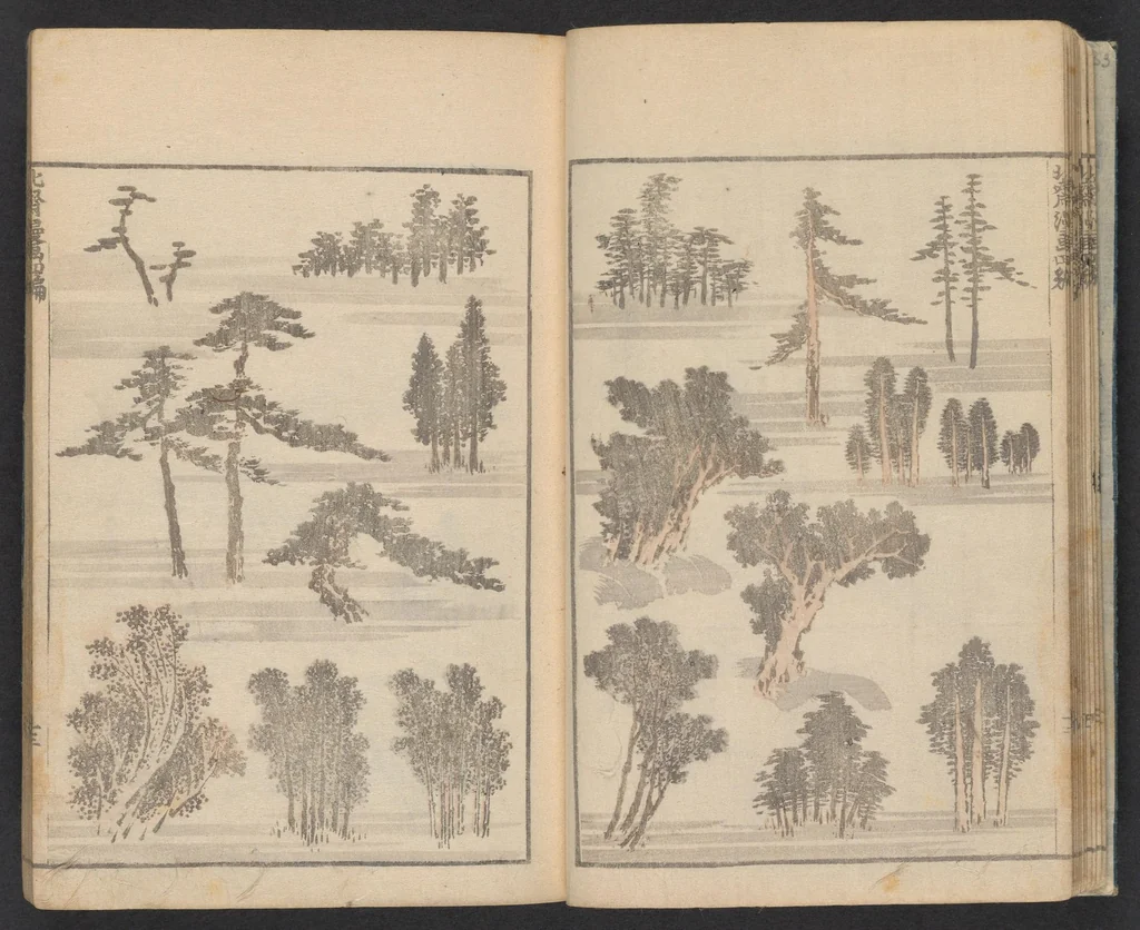 An illustration from Hokusai manga, 1600, leaf 13