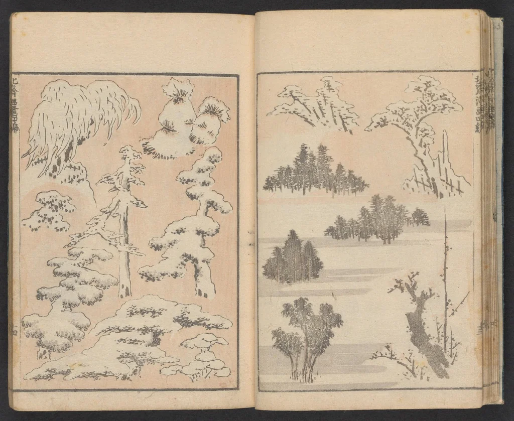 An illustration from Hokusai manga, 1600, leaf 14