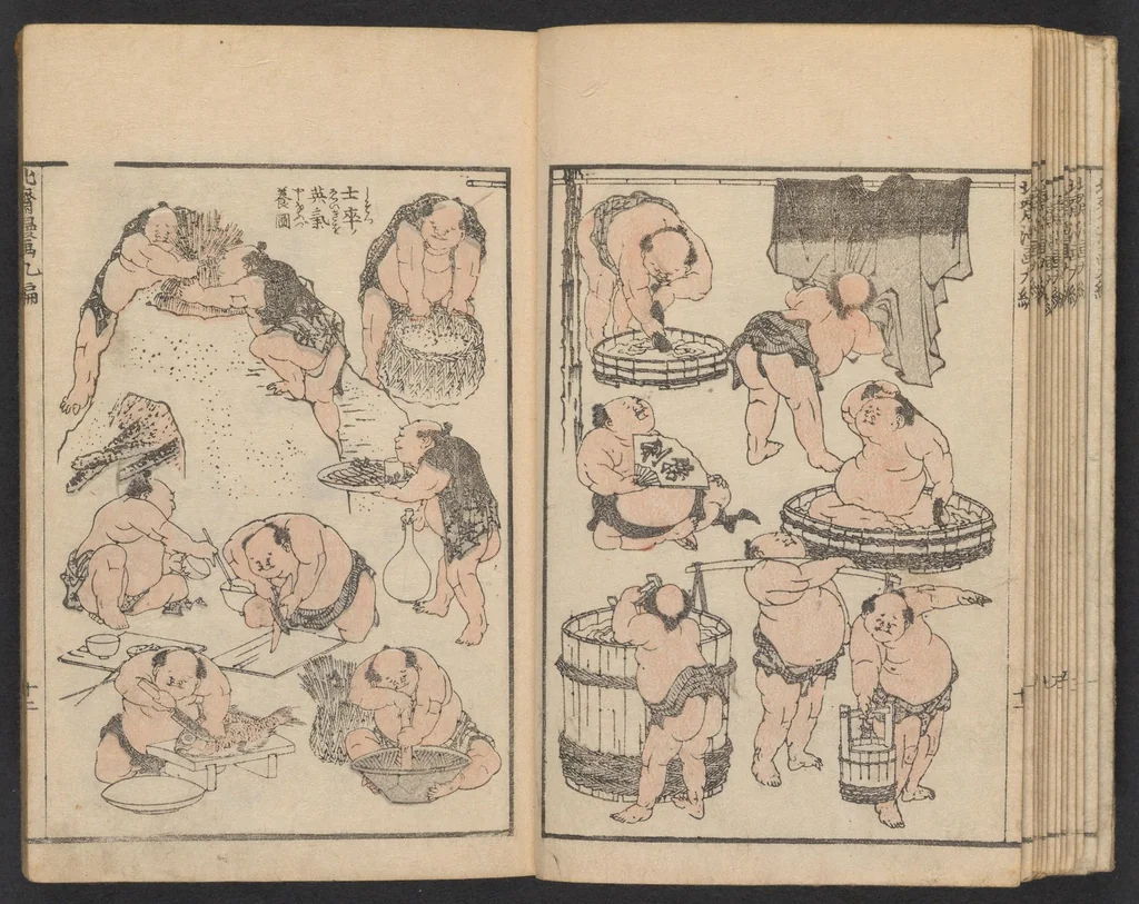 An illustration from Hokusai manga, 1600, leaf 13
