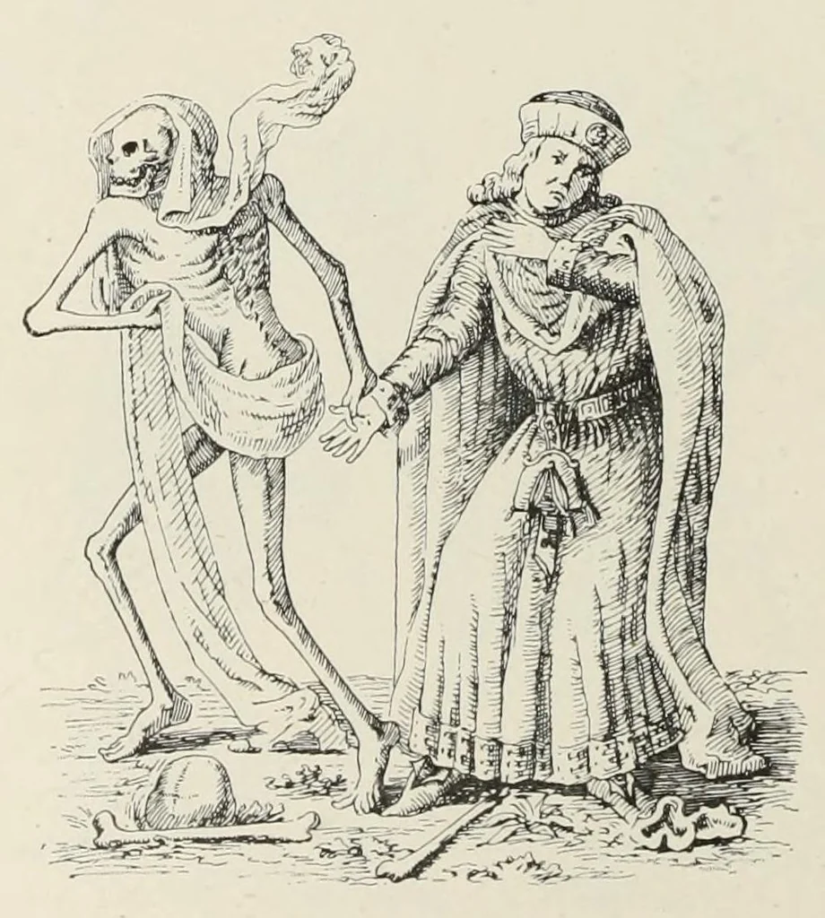 An illustration from Holbeins Totentanz und seine Vorbilder, 1897, leaf 100
