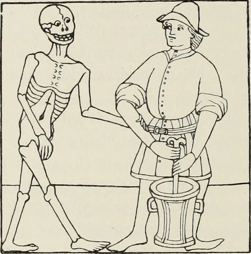 An illustration from Holbeins Totentanz und seine Vorbilder, 1897, leaf 115