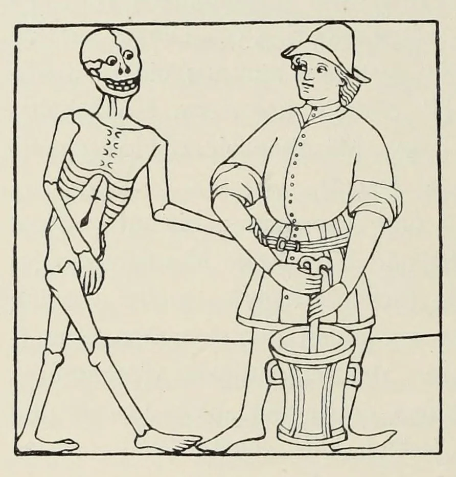 An illustration from Holbeins Totentanz und seine Vorbilder, 1897, leaf 116