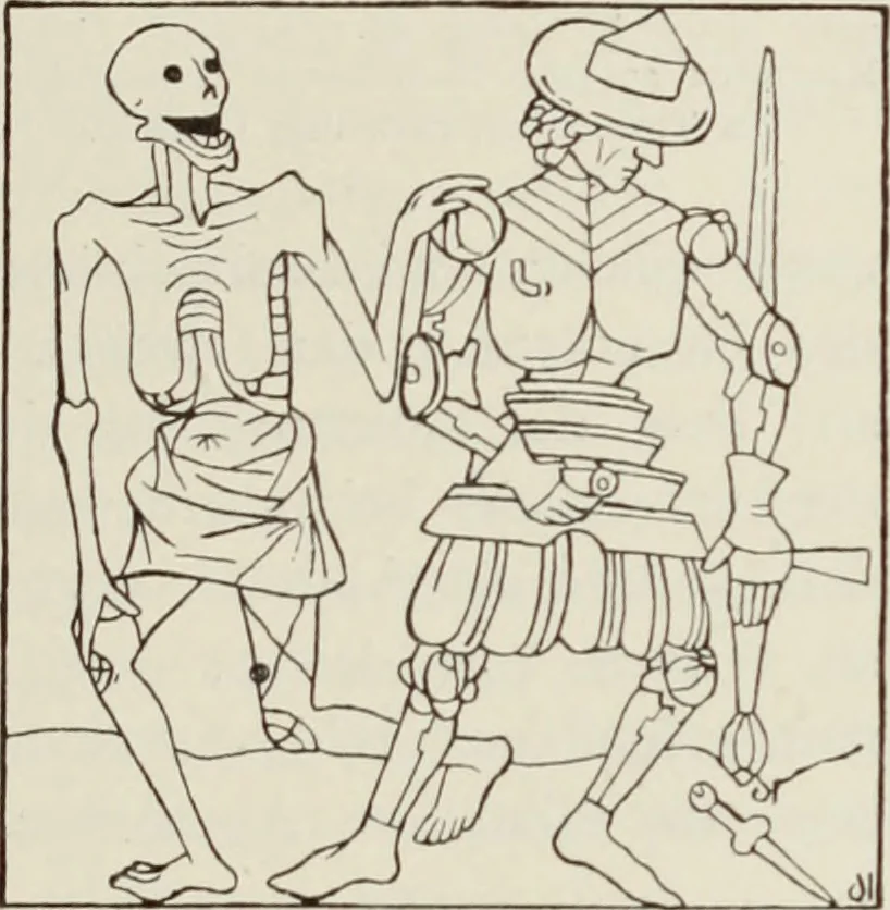 An illustration from Holbeins Totentanz und seine Vorbilder, 1897, leaf 116