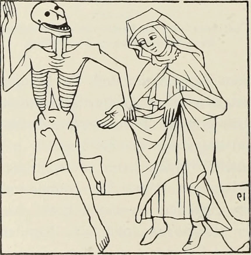 An illustration from Holbeins Totentanz und seine Vorbilder, 1897, leaf 117