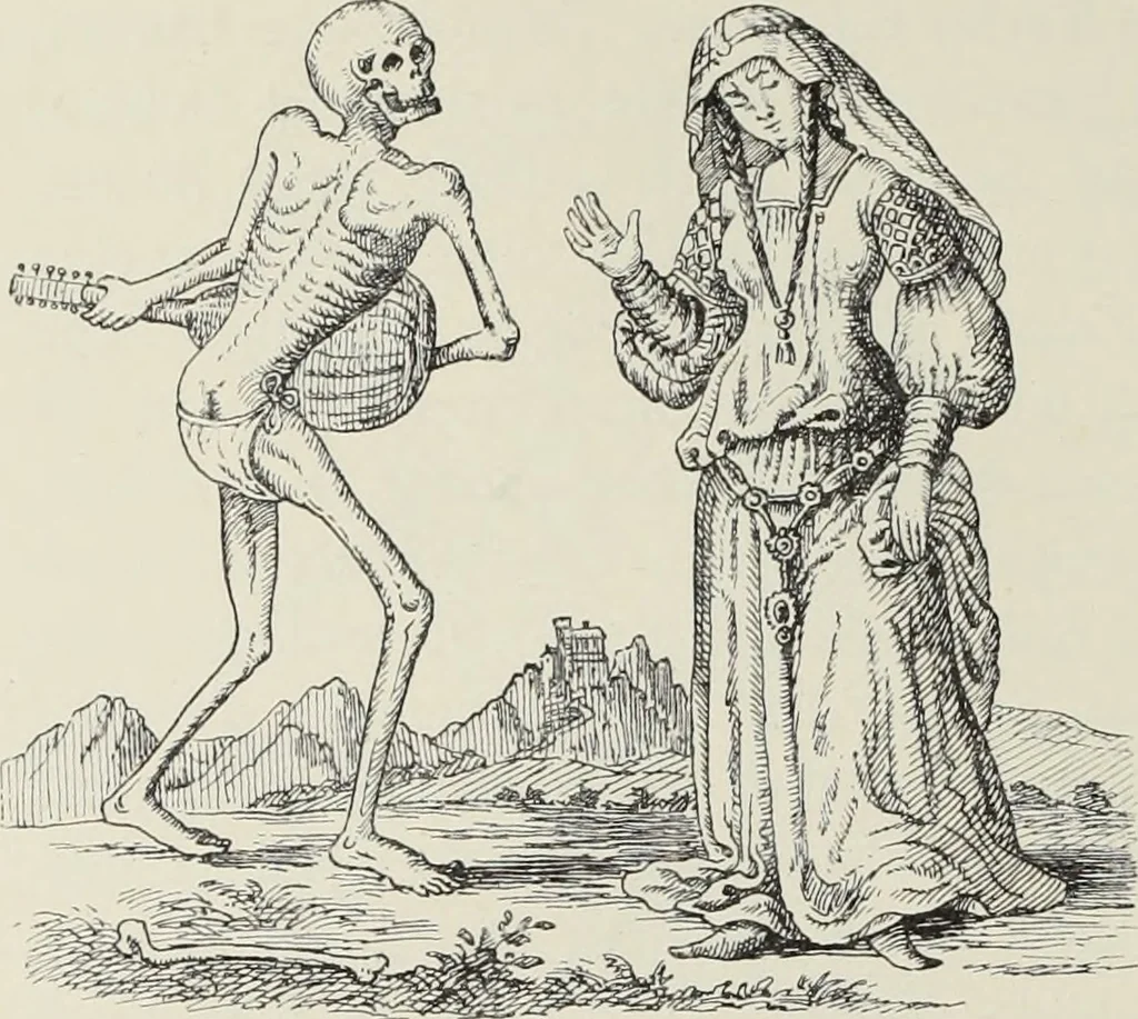 An illustration from Holbeins Totentanz und seine Vorbilder, 1897, leaf 135