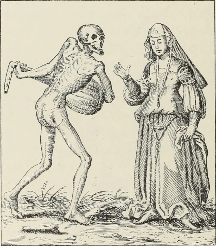 An illustration from Holbeins Totentanz und seine Vorbilder, 1897, leaf 135
