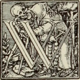 An illustration from Holbeins Totentanz und seine Vorbilder, 1897, leaf 14