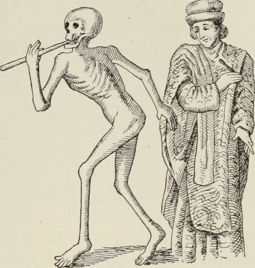 An illustration from Holbeins Totentanz und seine Vorbilder, 1897, leaf 150