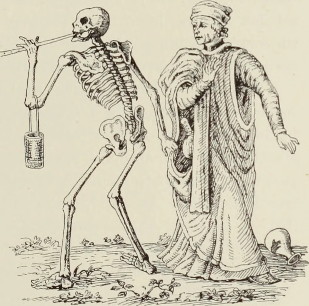 An illustration from Holbeins Totentanz und seine Vorbilder, 1897, leaf 150