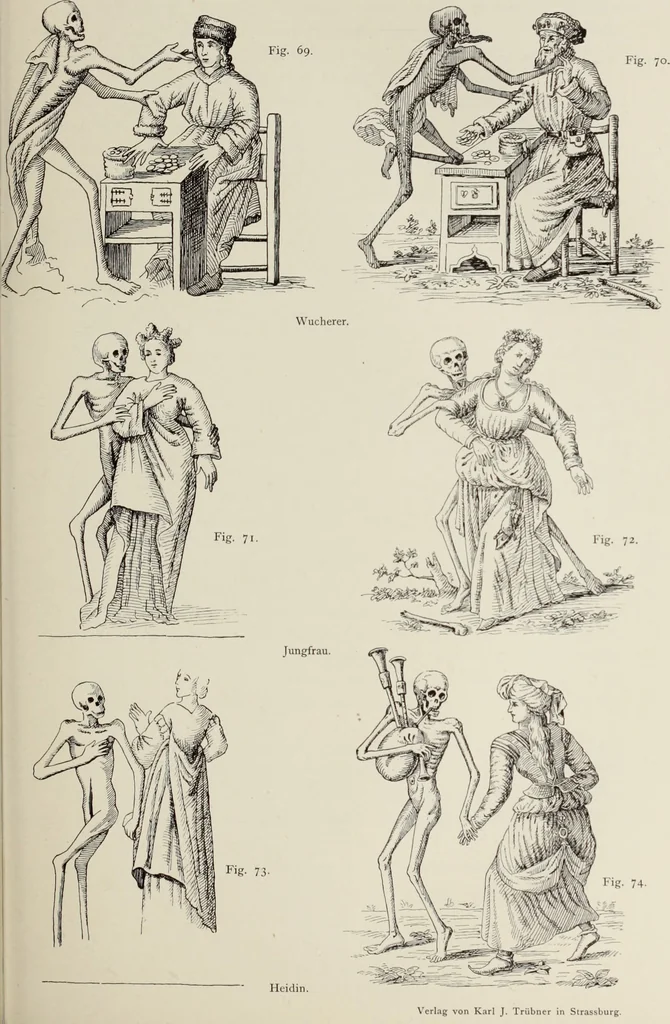 An illustration from Holbeins Totentanz und seine Vorbilder, 1897, leaf 160