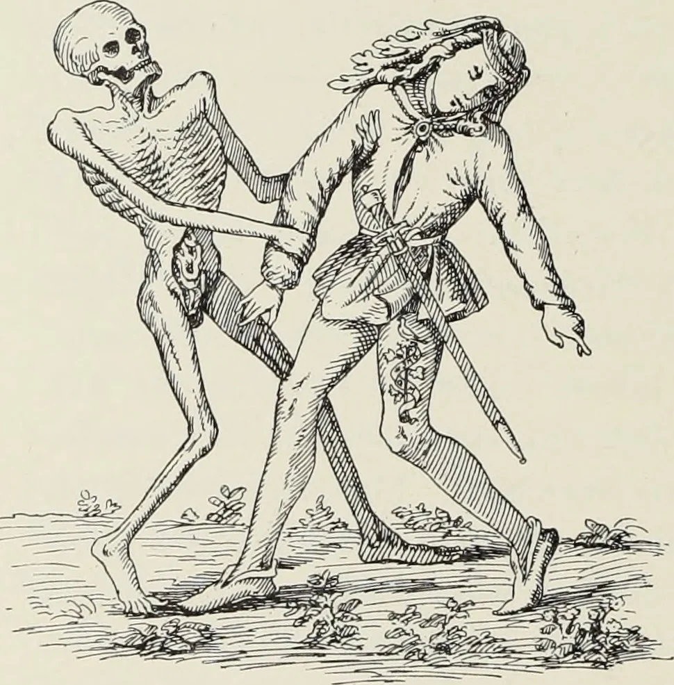 An illustration from Holbeins Totentanz und seine Vorbilder, 1897, leaf 167