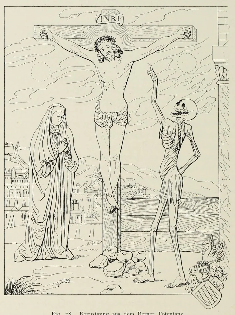 An illustration from Holbeins Totentanz und seine Vorbilder, 1897, leaf 174
